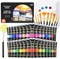 48 Pack Acrylic Paint Set, 30 Colors Acrylic Paint (36ml) with 10 Brushes 5 Canvas 1 Paint Knife 1 Palette 1 Art Sponge, Complete Set for Kids, Adults Painting on Canvas Rocks Wood Ceramic